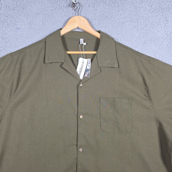 Coofandy Shirt Mens Size 3XL Open Camp Collar Linen Blend Canvas Beach SS NWT - Picture 3 of 11